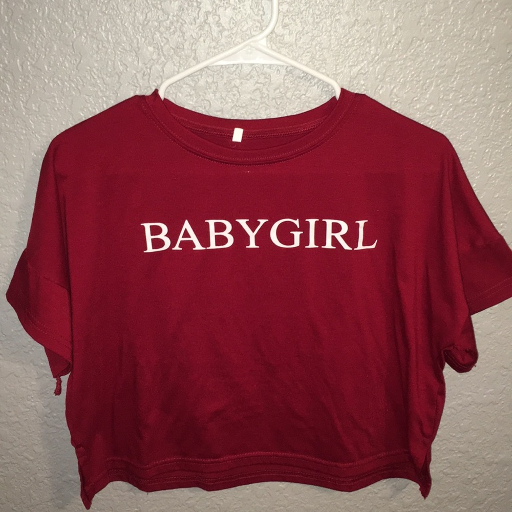 “BABYGIRL” maroon shirt